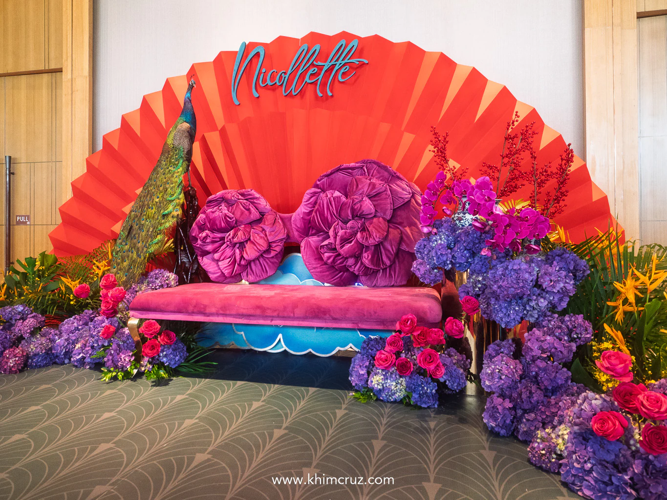 a vibrant canvas of culture, florals, and flair for this Crazy Rich Asians-inspired debut