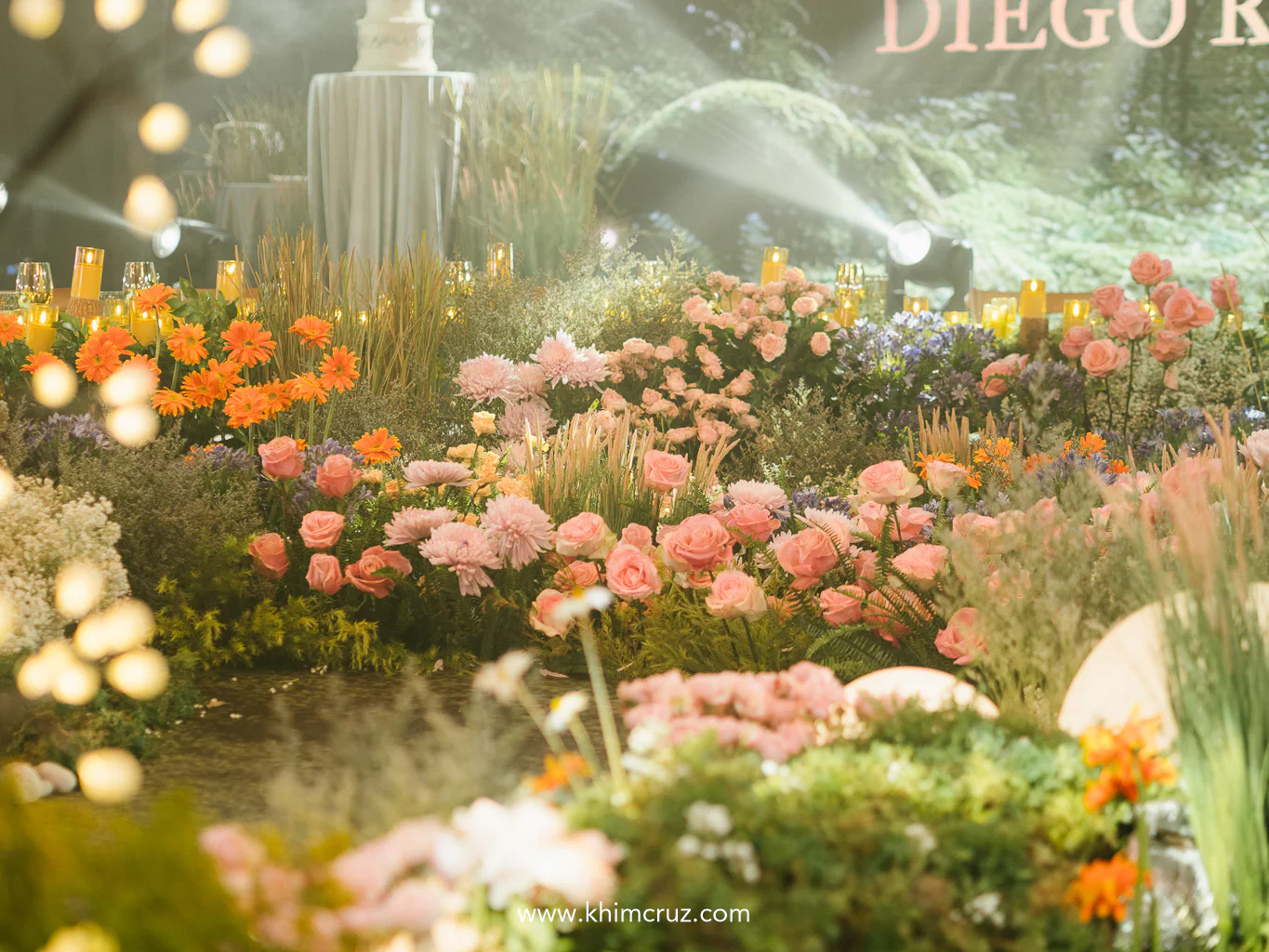 flowers filled this “Willow”-inspired wedding reception