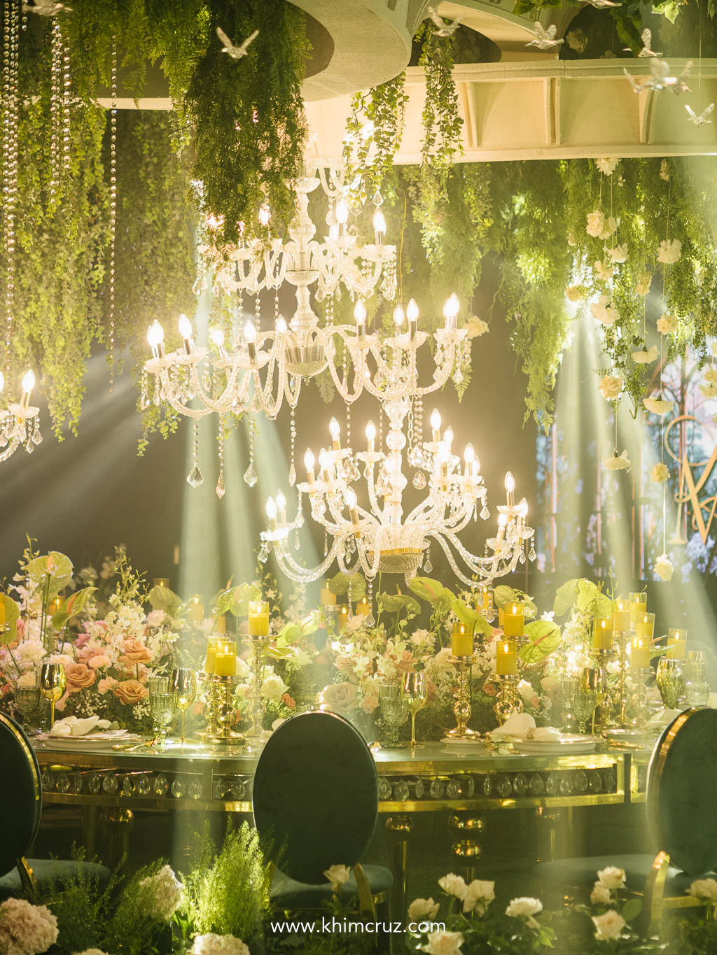 wedding reception woven with wild greens and timeless beauty