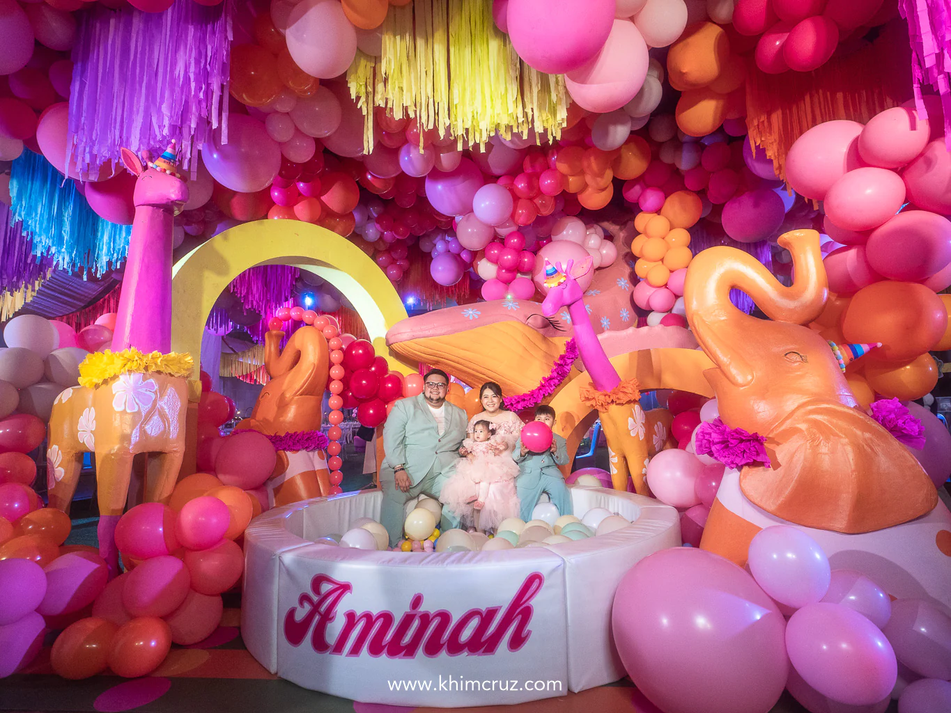 coachella party-animal zone balloon ceiling elephant giraffe khim cruz davao