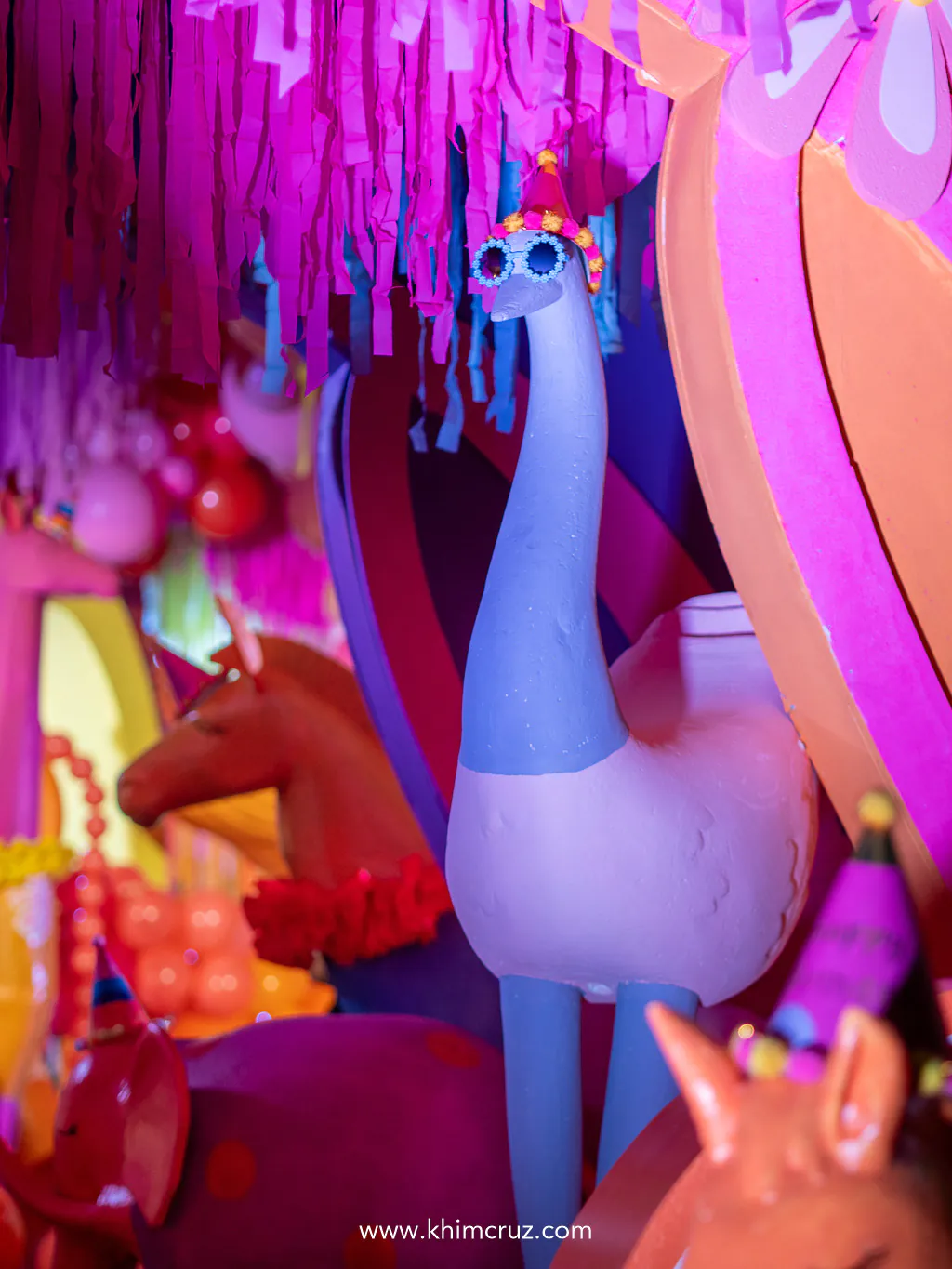 party-animal-blue-ostrich-figurine-sunglasses-party-hat-khim-cruz-davao