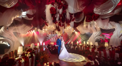red-floral-ceiling-installation-sculptural-ballroom-wedding-reception-khim-cruz