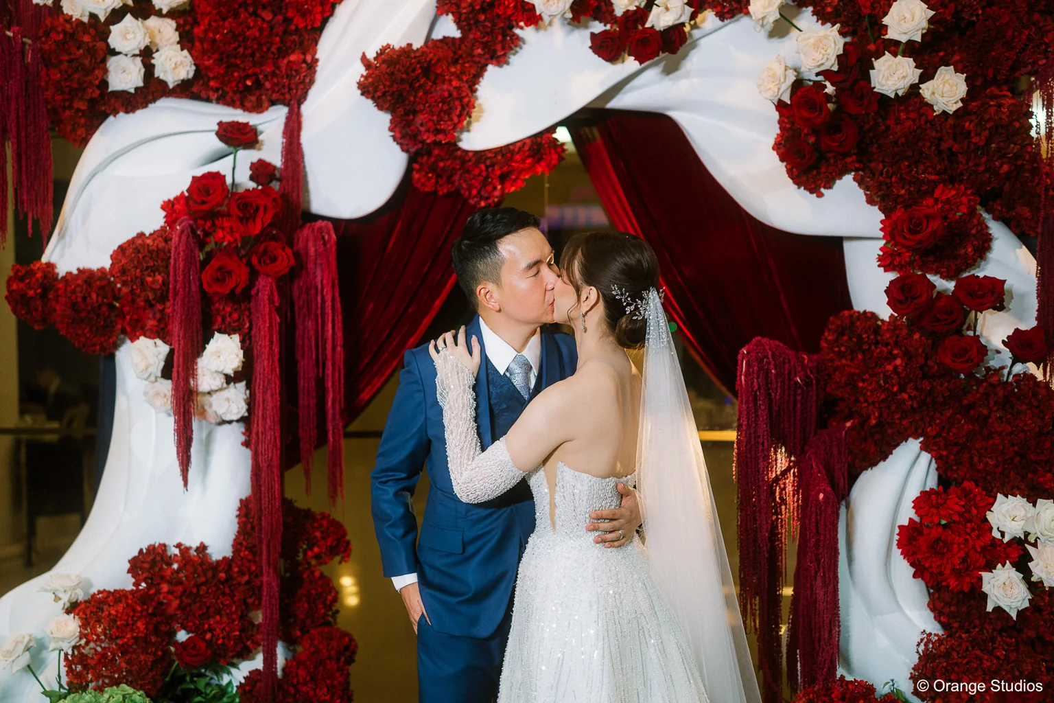 red-floral-wave-arch-ceremony-backdrop-first-kiss-khim-cruz-davao