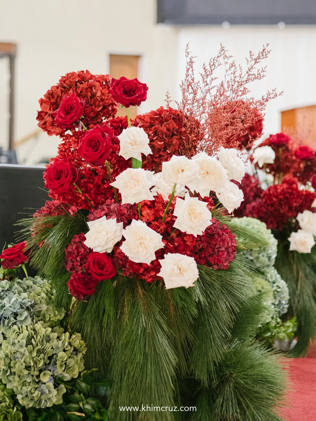 red-hydrangea-rose-sculptural-ceremony-floral-arrangement-khim-cruz-davao