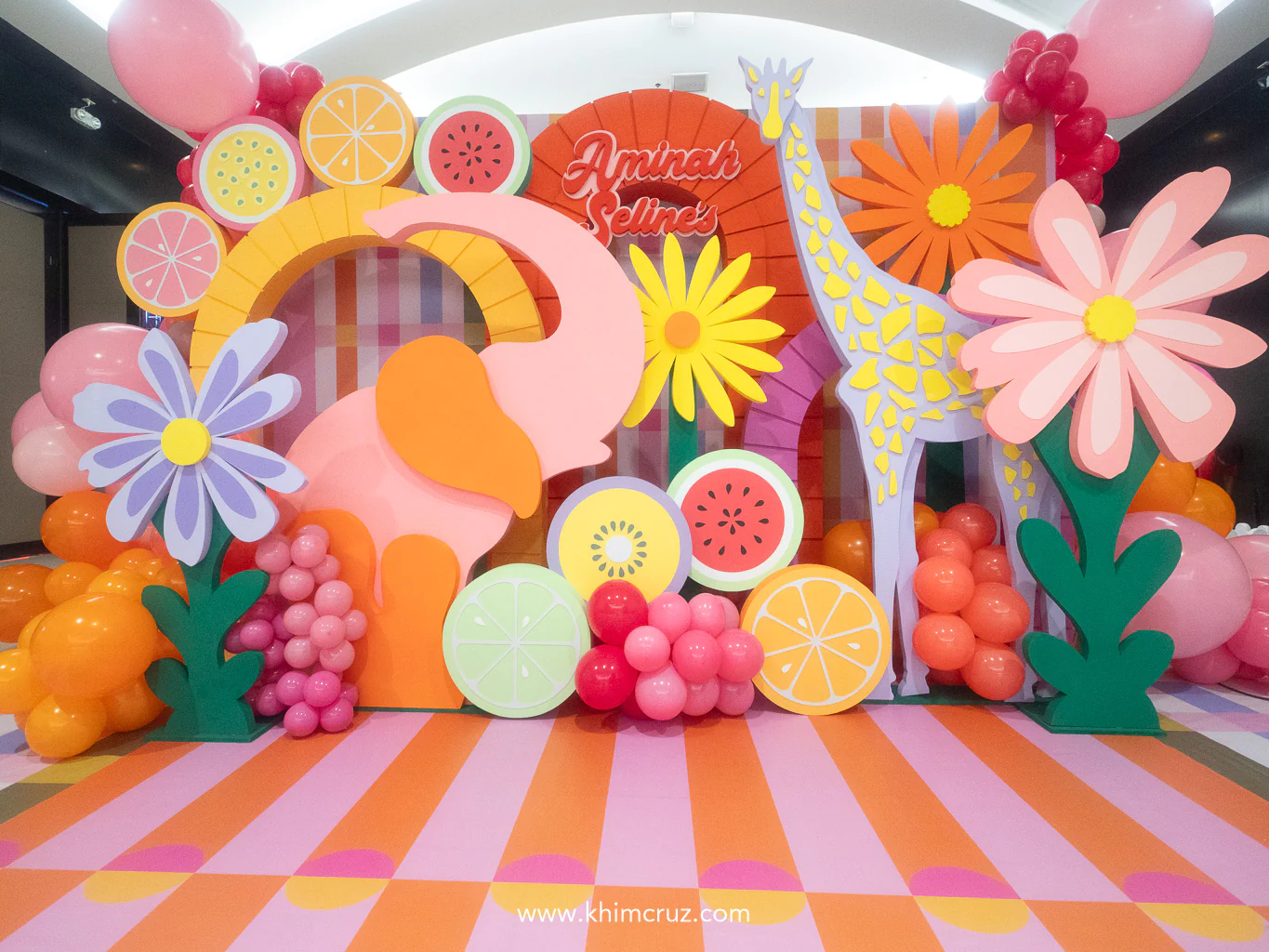 tutti-fruity-fruit-backdrop-giant-flowers-giraffe-kids-party-khim-cruz-davao