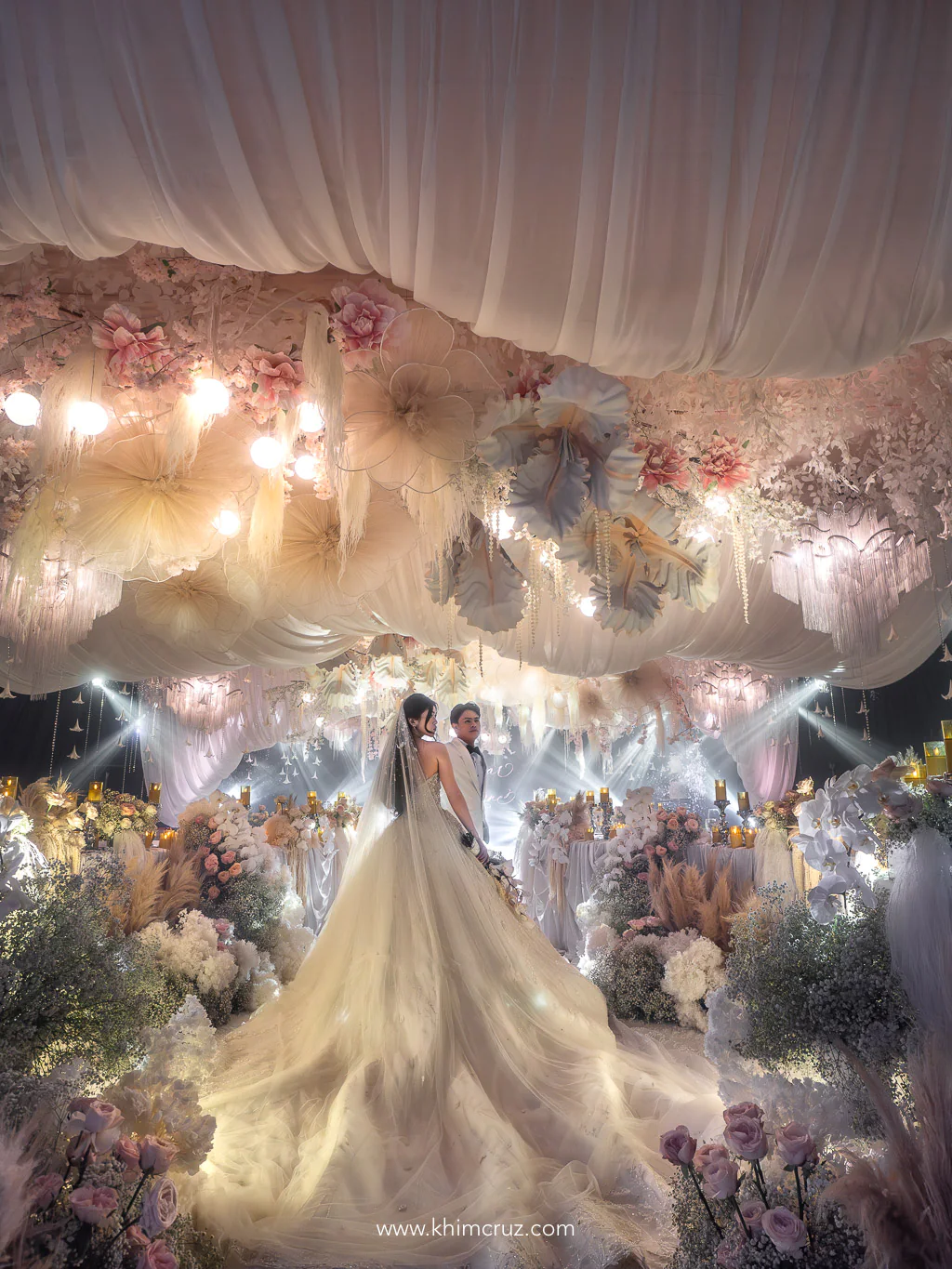 blush-pink-suspended-floral-ceiling-installation-wedding-reception-khim-cruz