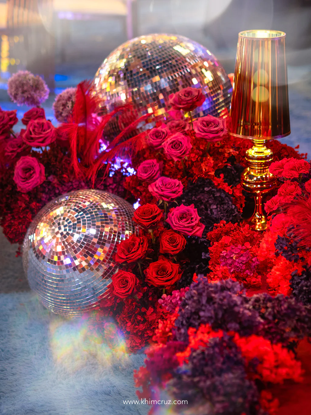 disco-ball-red-roses-floral-centerpiece-art-deco-birthday-khim-cruz-davao