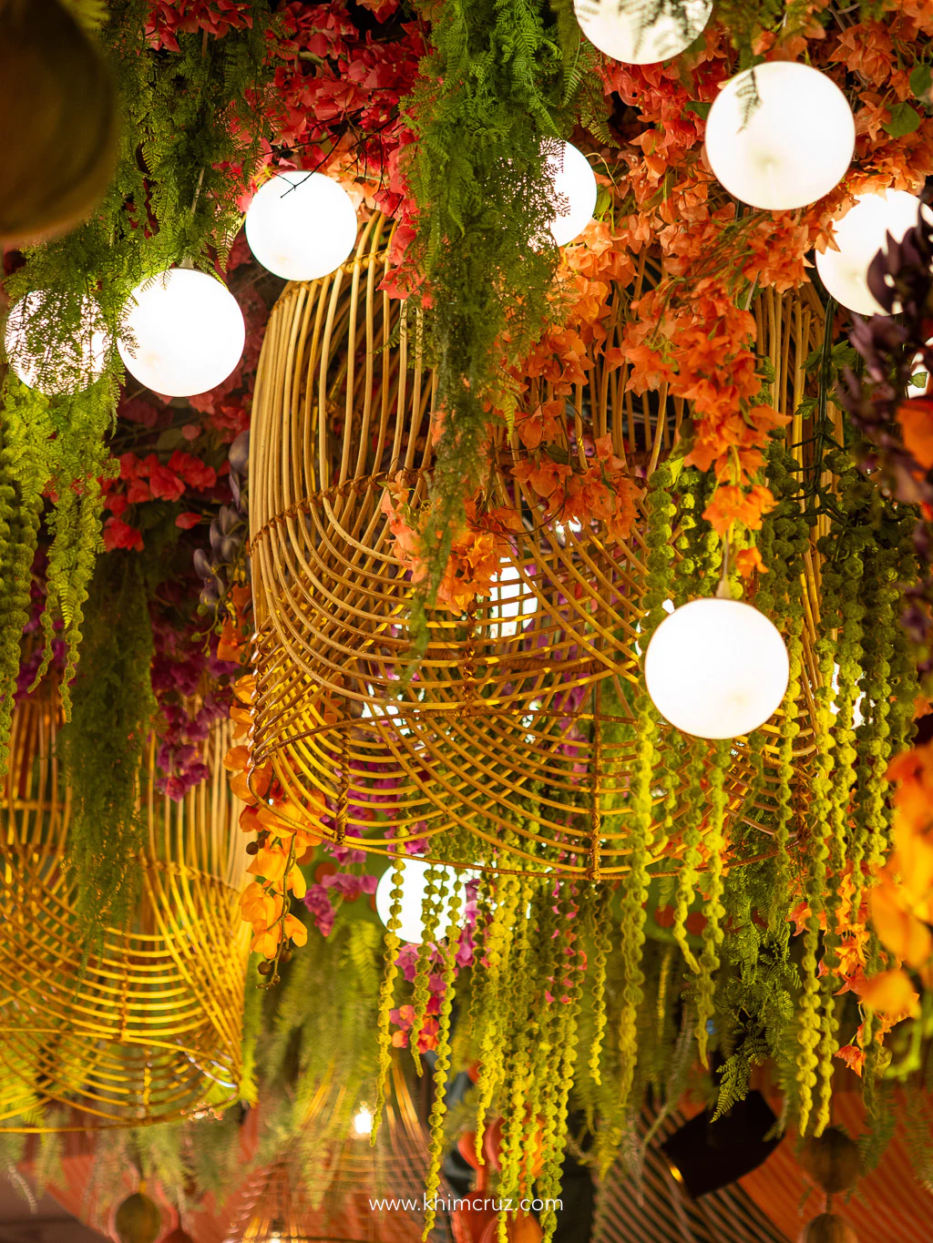 tropical-wedding-ceiling-installation-rattan-suspended-florals-khim-cruz