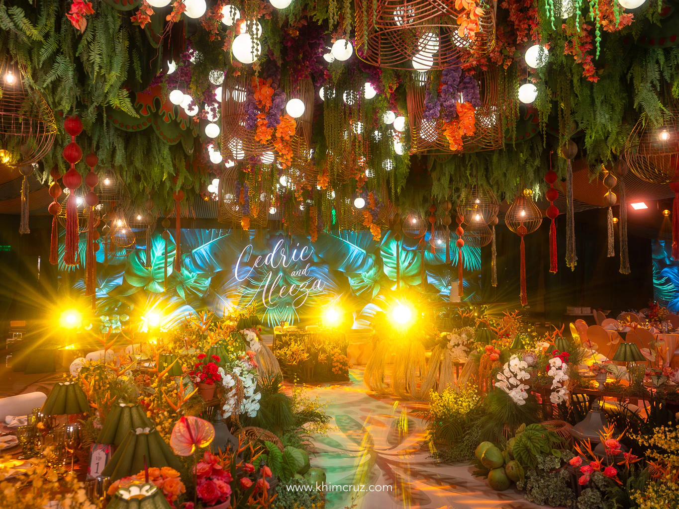 tropical-wedding-reception-ceiling-installation-greenery-florals-khim-cruz-davao