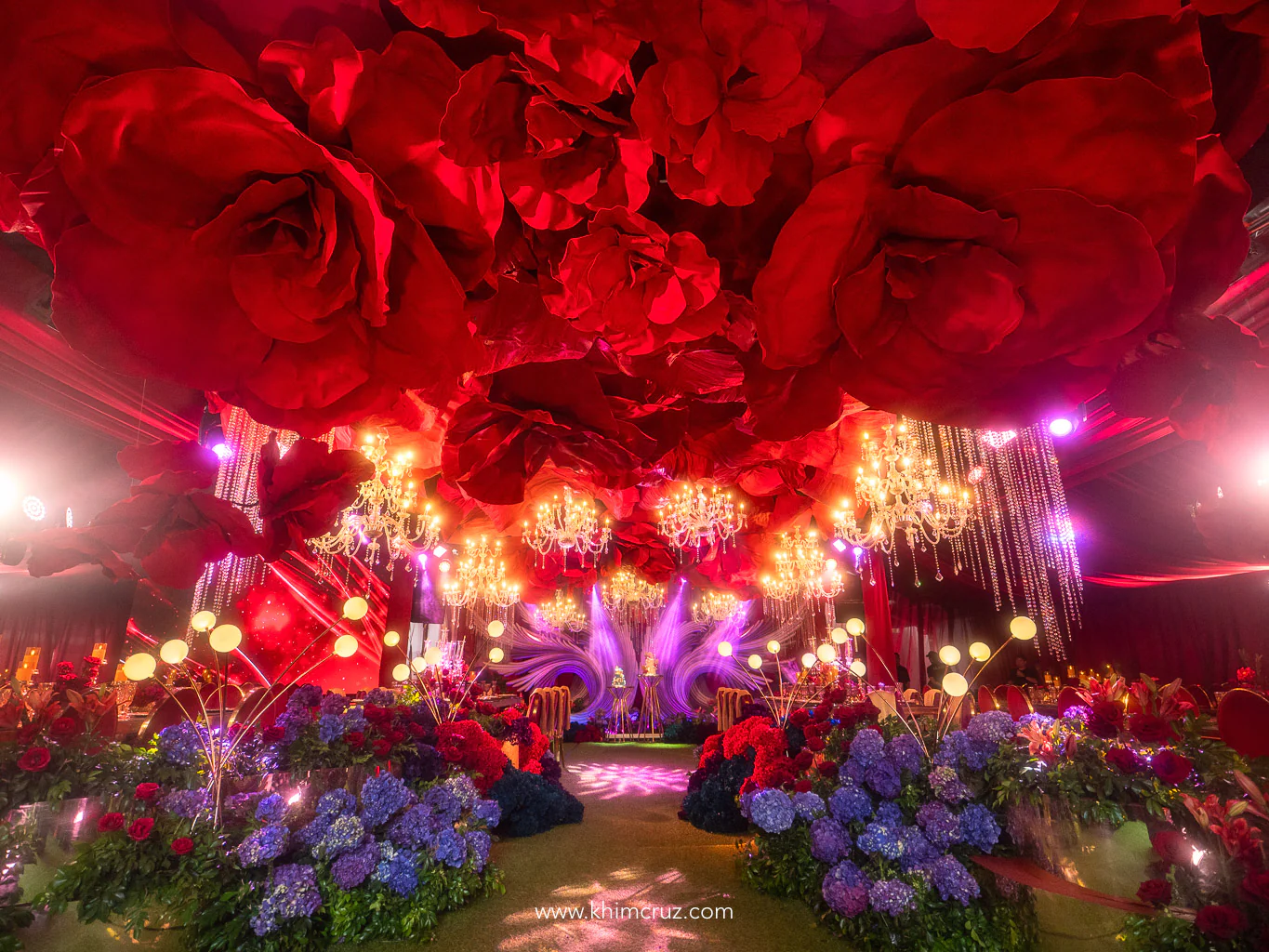 peacock-80th-birthday-giant-red-rose-ceiling-chandelier-khim-cruz-davao