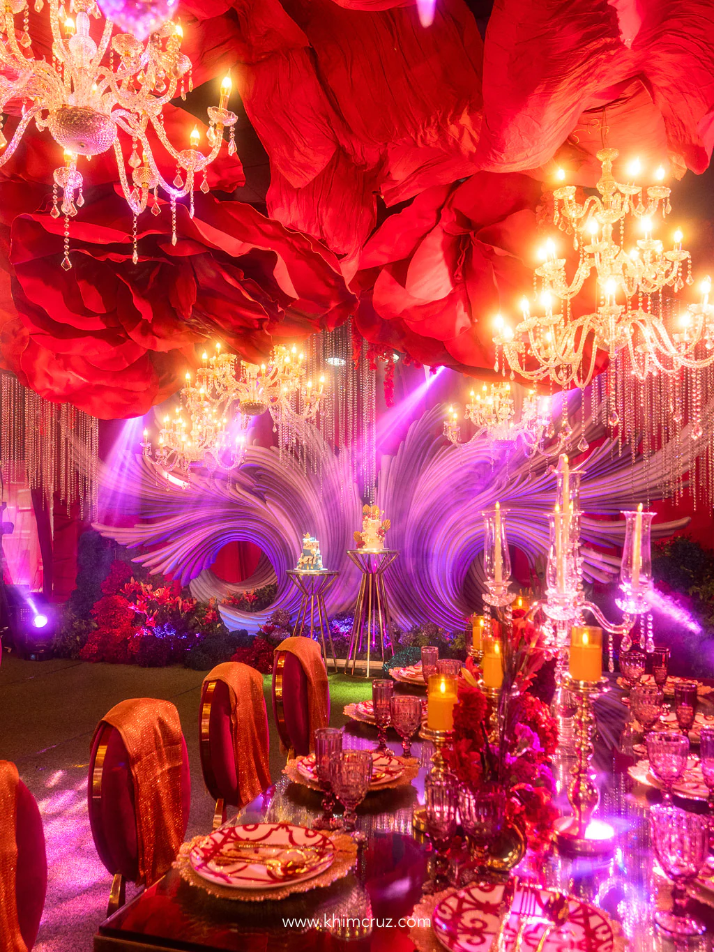 peacock-feather-stage-overhead-red-floral-canopy-80th-birthday-khim-cruz-davao