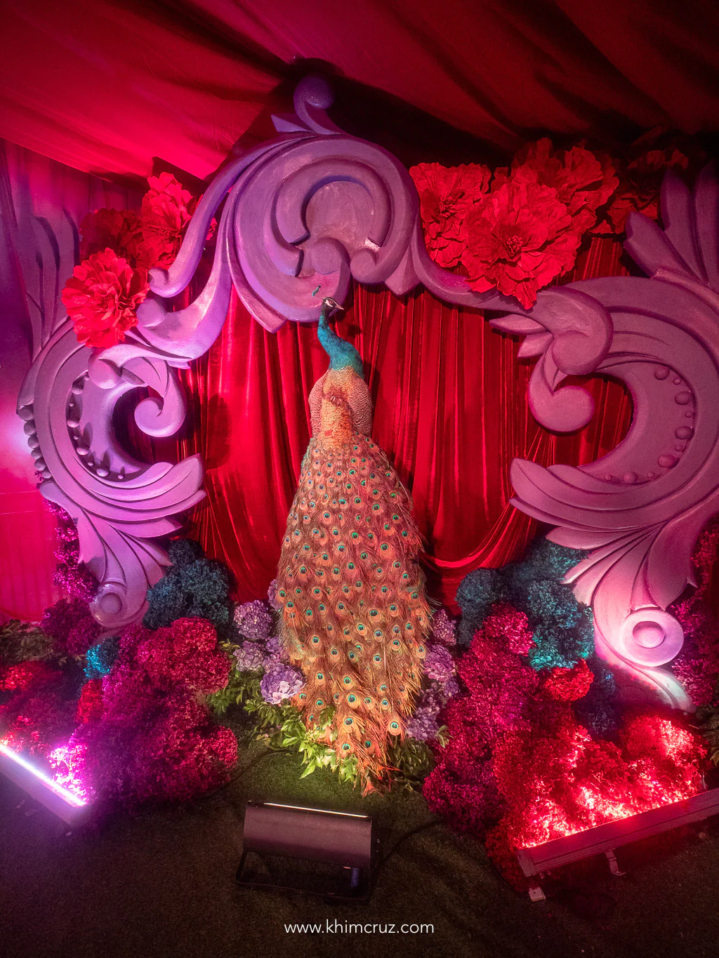 peacock-sculpture-photowall-backdrop-80th-birthday-khim-cruz-davao